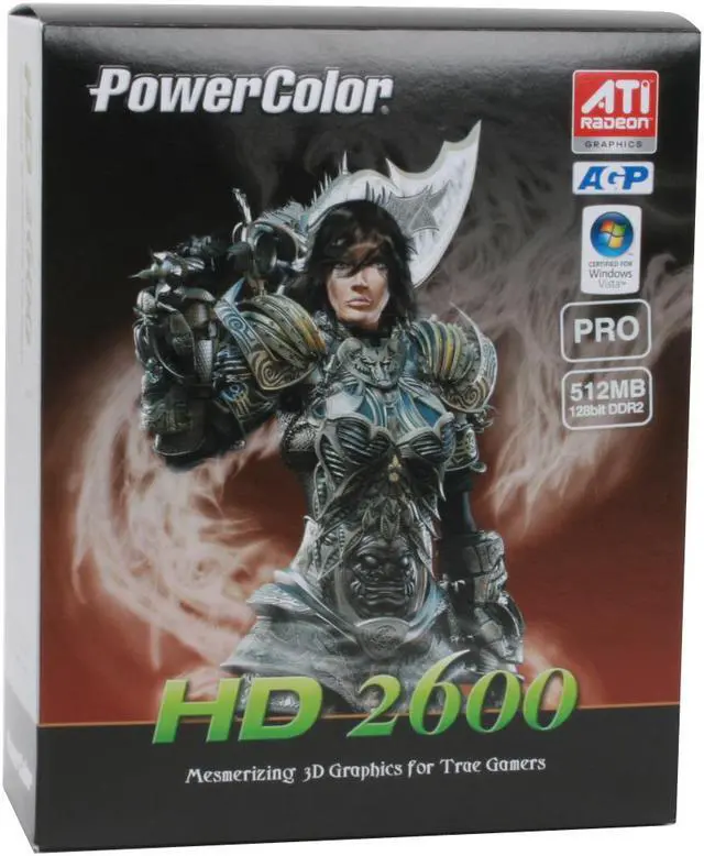 Alt view image 8 of 8 - PowerColor Radeon HD 2600PRO 512MB GDDR2 AGP 4X/8X Graphics Card 26PRO512M AGP