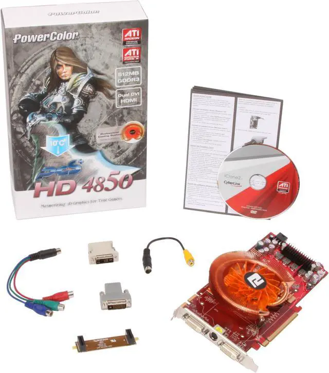 Alt view image 6 of 6 - PowerColor Radeon HD 4850 512MB GDDR3 PCI Express 2.0 x16 CrossFireX Support Graphics Card AX4850 512MD3-PPH