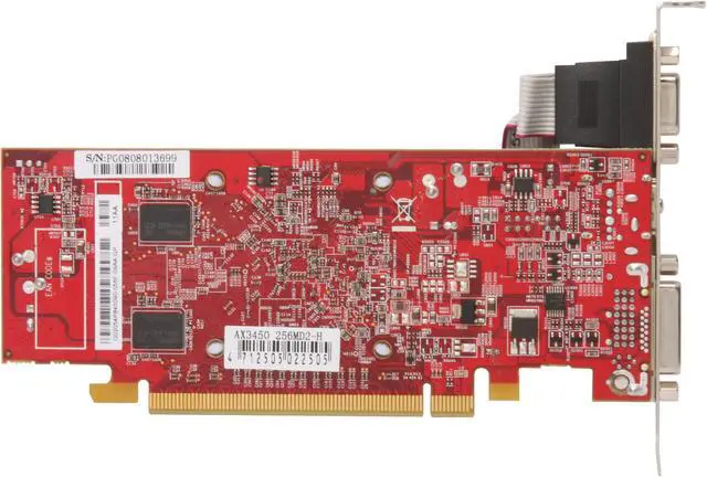 Alt view image 4 of 5 - PowerColor Radeon HD 3450 256MB DDR2 PCI Express 2.0 x16 Graphics Card AX3450 256MD2-H