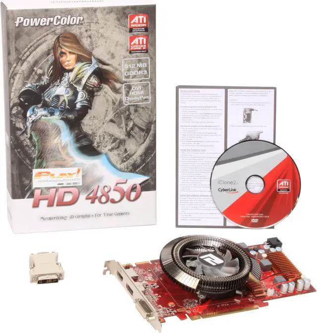 Alt view image 6 of 6 - PowerColor Radeon HD 4850 512MB GDDR3 PCI Express 2.0 x16 CrossFireX Support Graphics Card AX4850 512MD3-DH