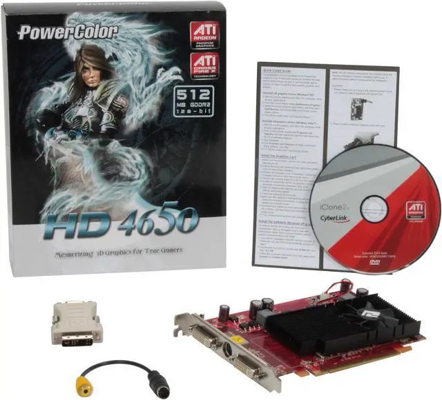 Alt view image 5 of 5 - PowerColor Radeon HD 4650 512MB GDDR2 PCI Express 2.0 x16 CrossFireX Support Graphics Card AX4650 512MD2
