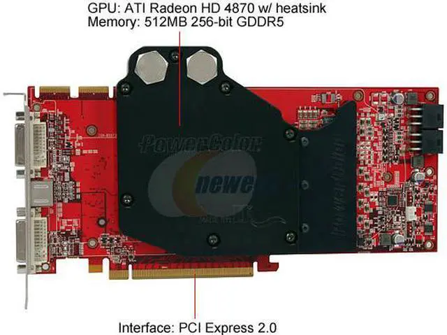 Alt view image 3 of 6 - POWERCOLOR LCS AX4870 512MD5-WH Radeon HD 4870 512MB 256-bit GDDR5 PCI Express 2.0 x16 HDCP Ready CrossFire Supported Video Card