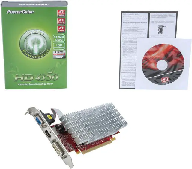Alt view image 5 of 5 - PowerColor Radeon HD 4350 512MB GDDR2 PCI Express 2.0 x16 CrossFireX Support Graphics Card AX4350 512MD2-H