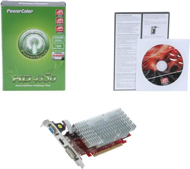 Alt view image 5 of 5 - PowerColor Radeon HD 4350 256MB DDR2 PCI Express 2.0 x16 Graphics Card AX4350 256MD2-H