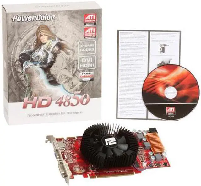 Alt view image 5 of 5 - POWERCOLOR AX4850 512MD3-HV2 Radeon HD 4850 512MB 256-bit GDDR3 HDMI PCI Express 2.0 x16 HDCP Ready CrossFire Supported Video Card