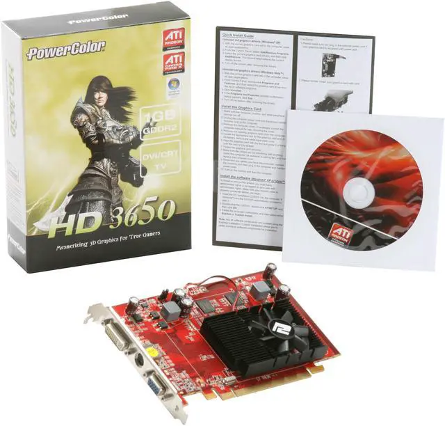 Alt view image 5 of 5 - PowerColor Radeon HD 3650 1GB DDR2 PCI Express 2.0 x16 Graphics Card AX3650 1GBD2-V2