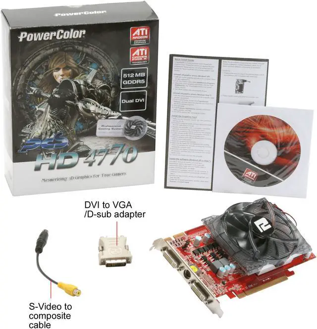 Alt view image 6 of 6 - PowerColor Radeon HD 4770 512MB GDDR5 PCI Express 2.0 x16 CrossFireX Support Graphics Card PCS AX4770 512MD5-P