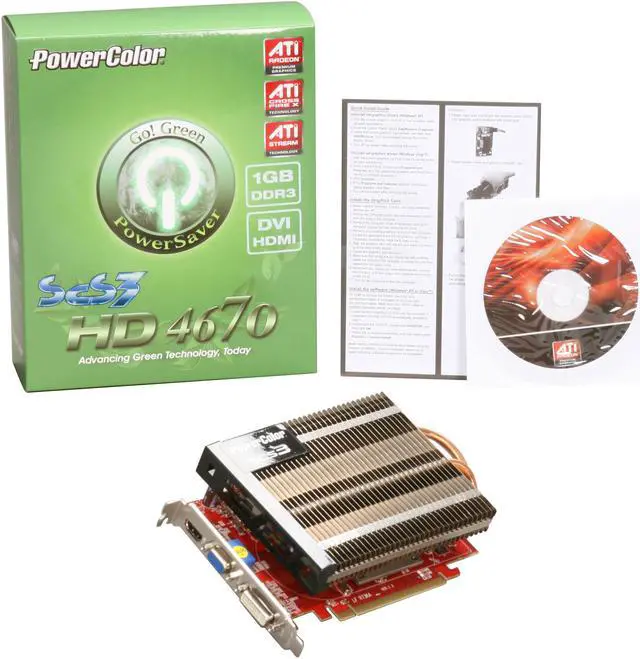 Alt view image 5 of 5 - PowerColor Radeon HD 4670 1GB DDR3 PCI Express 2.0 x16 CrossFireX Support Graphics Card SCS3 AX4670 1GBK3-S3H