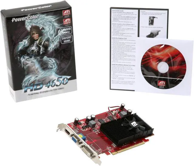 Alt view image 5 of 5 - PowerColor Radeon HD 4650 512MB DDR2 PCI Express 2.0 x16 CrossFireX Support Graphics Card AX4650 512MD2-H