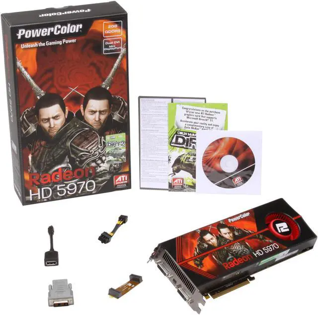 Alt view image 6 of 6 - PowerColor Radeon HD 5970 (Hemlock) 2GB GDDR5 PCI Express 2.1 x16 CrossFireX Support Graphics Card AX5970 2GBD5-MD