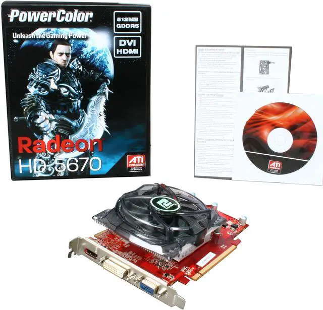 Alt view image 5 of 5 - PowerColor Radeon HD 5670 (Redwood) 512MB GDDR5 PCI Express 2.1 x16 CrossFireX Support Graphics Card AX5670 512MD5-H