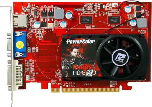 Alt view image 3 of 5 - PowerColor Radeon HD 5550 512MB DDR3 PCI Express 2.1 x16 Graphics Card AX5550 512MK3-H