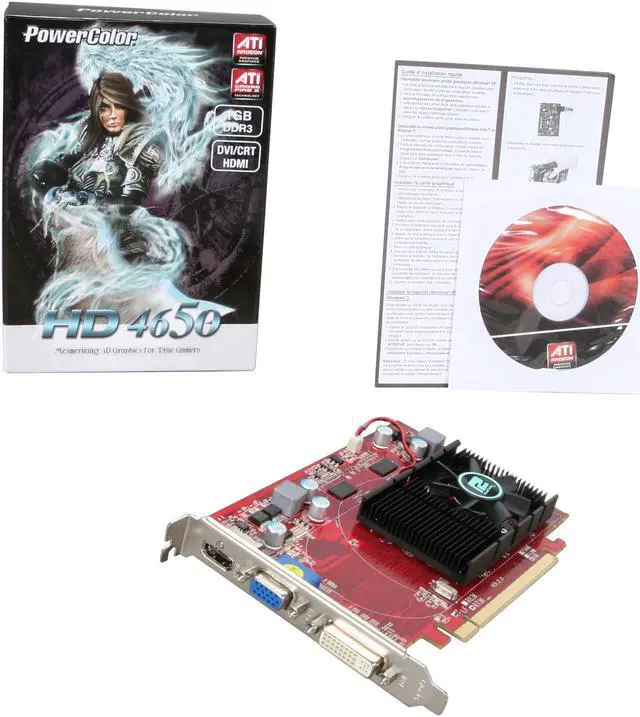 Alt view image 5 of 5 - PowerColor Radeon HD 4650 1GB DDR3 PCI Express 2.0 x16 Graphics Card AX4650 1GBK3-H