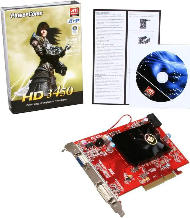 Alt view image 6 of 6 - PowerColor Radeon HD 3450 512MB DDR2 AGP 8X Graphics Card AG3450 512MD2-V2