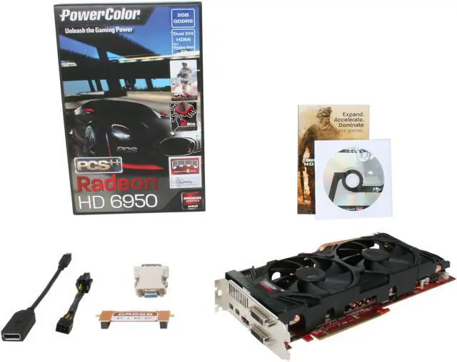 Alt view image 6 of 6 - PowerColor PCS++ AX6950 2GBD5-P22DHG Radeon HD 6950 Call of Duty Edition
 2GB 256-bit GDDR5 PCI Express 2.1 x16 HDCP Ready CrossFireX Support Video Card with Eyefinity
