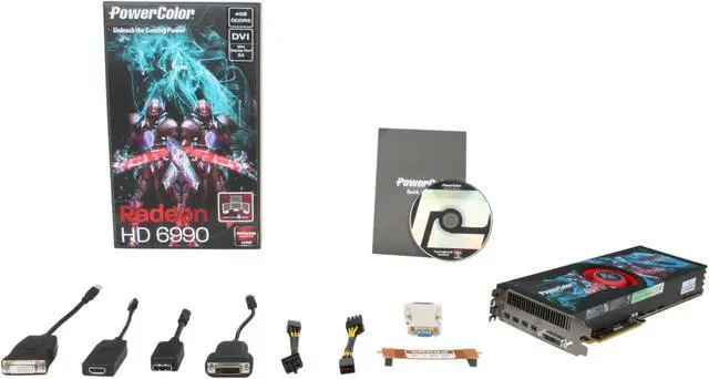 Alt view image 6 of 6 - PowerColor Radeon HD 6990 4GB GDDR5 PCI Express 2.1 x16 CrossFireX Support Graphics Card AX6990 4GBD5-M4D