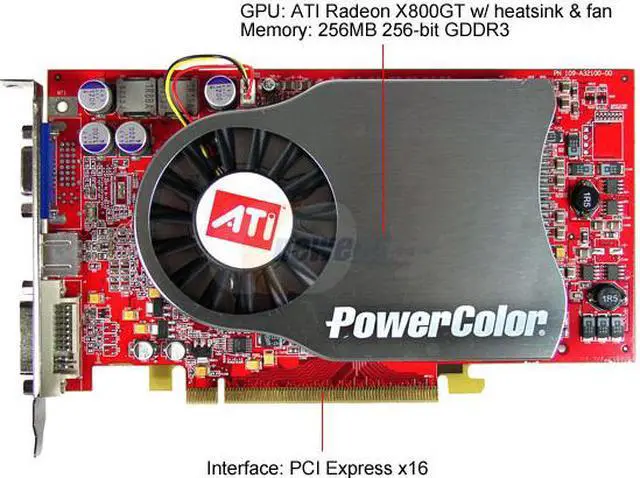 Alt view image 3 of 6 - PowerColor Radeon X800GT 256MB GDDR3 PCI Express x16 Graphics Card R43CA-GD3D