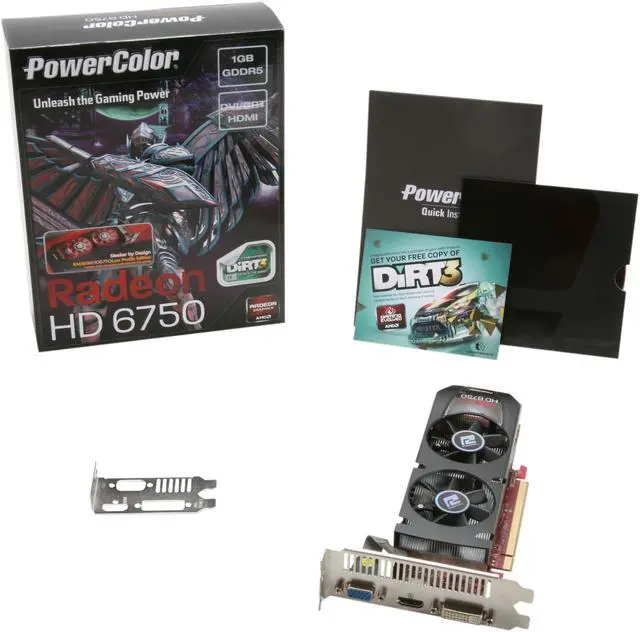 Alt view image 6 of 6 - PowerColor AX6750 1GBD5-LHG Radeon HD 6750 (Dirt3 Edition) 1GB 128-bit GDDR5 PCI Express 2.1 x16 HDCP Ready Video Card
