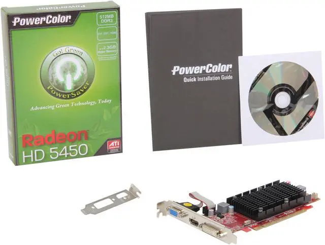 Alt view image 5 of 5 - PowerColor Go! Green Radeon HD 5450 512MB DDR3 PCI Express 2.1 x16 Graphics Card AX5450 512MK3-SHV6