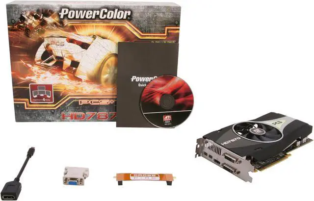 Alt view image 6 of 6 - PowerColor PCS+ Radeon HD 7870 GHz Edition 2GB GDDR5 PCI Express 3.0 x16 CrossFireX Support Graphics Card AX7870 2GBD5-2DHPP