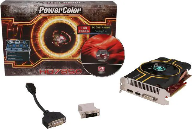 Alt view image 6 of 6 - PowerColor Radeon HD 7850 2GB GDDR5 PCI Express 3.0 x16 CrossFireX Support Graphics Card AX7850 2GBD5-DH
