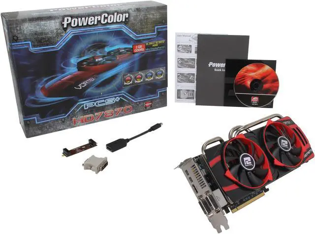 Alt view image 6 of 6 - PowerColor PCS+ AX7870 2GBD5-2DHPPV Radeon HD 7870 GHz Edition (Vortex II Edition) 2GB 256-bit GDDR5 PCI Express 3.0 x16 HDCP Ready CrossFireX Support Video Card