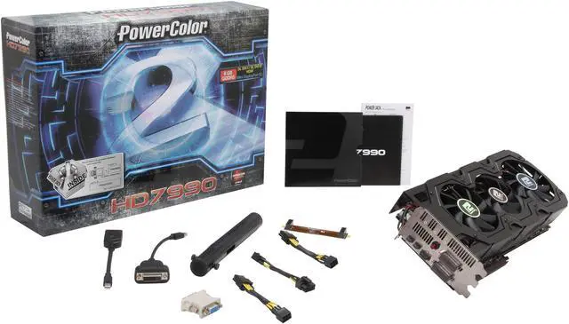 Alt view image 6 of 6 - PowerColor Radeon HD 7990 6GB GDDR5 PCI Express 3.0 x16 CrossFireX Support Graphics Card AX7990 6GBD5-2DHJ