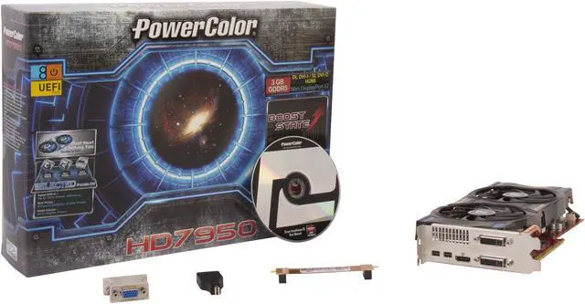 Alt view image 6 of 6 - PowerColor Radeon HD 7950 3GB GDDR5 PCI Express 3.0 x16 CrossFireX Support Graphics Card AX7950 3GBD5-2DHV5E