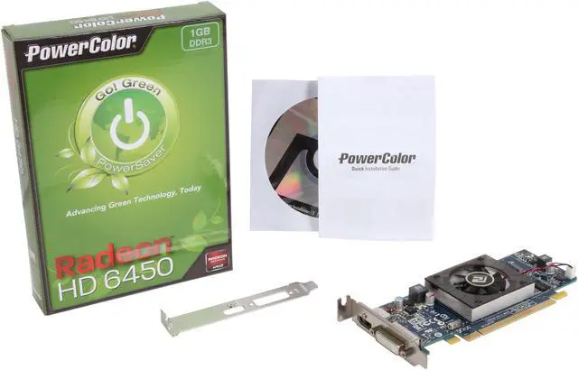 Alt view image 5 of 5 - PowerColor Go! Green Radeon HD 6450 1GB DDR3 PCI Express 2.1 CrossFireX Support Low Profile Ready Graphics Card AX6450 1GBK3-MH
