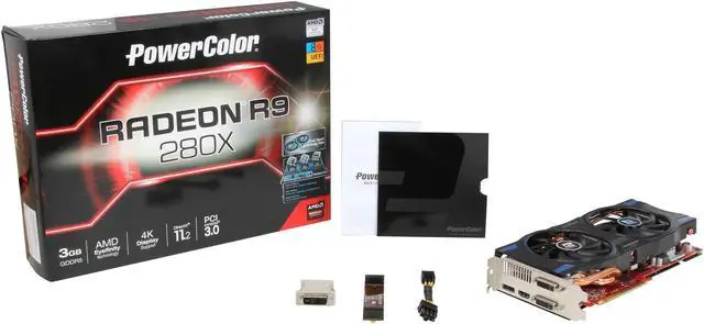 Alt view image 6 of 6 - PowerColor Radeon R9 280X 3GB GDDR5 PCI Express 3.0 x16 CrossFireX Support Graphics Card AXR9 280X 3GBD5-DHE