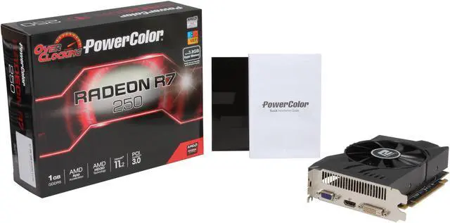 Alt view image 5 of 5 - PowerColor Radeon R7 250 1GB GDDR5 PCI Express 3.0 CrossFireX Support Graphics Card AXR7 250 1GBD5-HV2E/OC