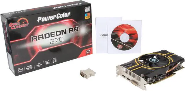 Alt view image 6 of 6 - PowerColor Radeon R9 270 2GB GDDR5 PCI Express 3.0 Graphics Card AXR9 270 2GBD5-DH/OC