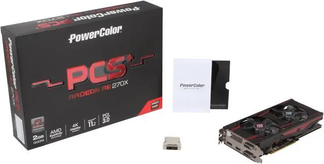 Alt view image 5 of 5 - PowerColor PCS+ Radeon R9 270X 2GB GDDR5 PCI Express 3.0 CrossFireX Support Graphics Card AXR9 270X 2GBD5-PPDHE
