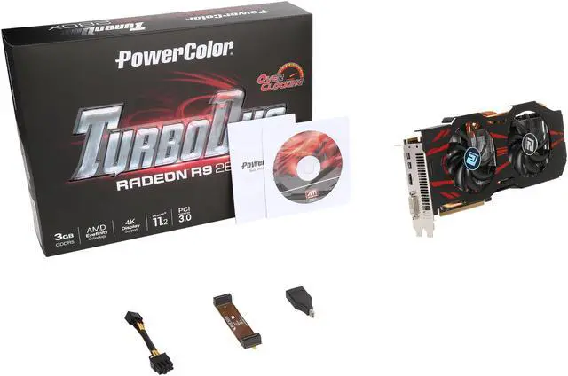 Alt view image 6 of 6 - PowerColor TurboDuo Radeon R9 280X 3GB GDDR5 PCI Express 3.0 CrossFireX Support ATX Graphics Card AXR9 280X 3GBD5-T2DHV2E/OC