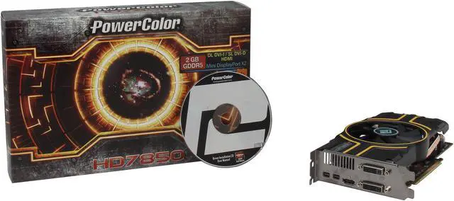 Alt view image 6 of 6 - PowerColor Radeon HD 7850 2GB GDDR5 PCI Express 2.1 CrossFireX Support Graphics Card AX7850 2GBD5-2DHE/OC