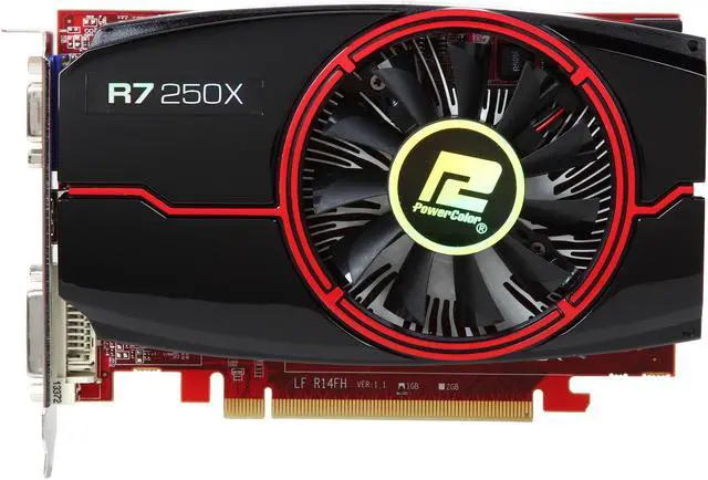Alt view image 3 of 6 - PowerColor Radeon R7 250X 1GB GDDR5 PCI Express 3.0 CrossFireX Support Graphics Card AXR7 250X 1GBD5-HE