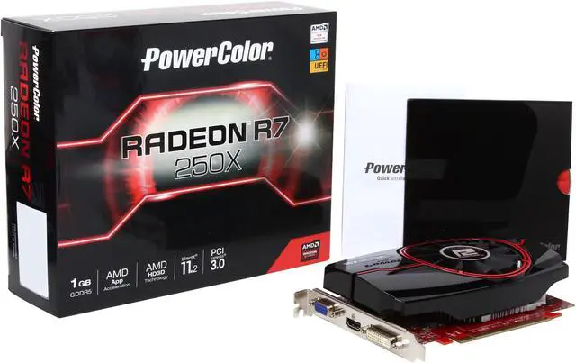 Alt view image 6 of 6 - PowerColor Radeon R7 250X 1GB GDDR5 PCI Express 3.0 CrossFireX Support Graphics Card AXR7 250X 1GBD5-HE