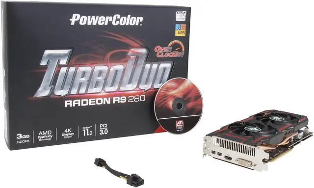 Alt view image 6 of 6 - PowerColor TurboDuo Radeon R9 280 3GB GDDR5 PCI Express 3.0 CrossFireX Support Graphics Card AXR9 280 3GBD5-T2DHE/OC