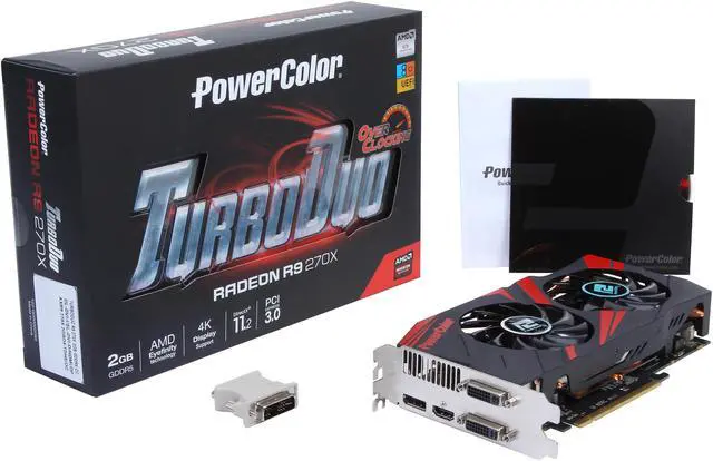 Alt view image 6 of 6 - PowerColor TurboDuo Radeon R9 270X 2GB GDDR5 PCI Express 3.0 CrossFireX Support Graphics Card AXR9 270X 2GBD5-TDHE/OC