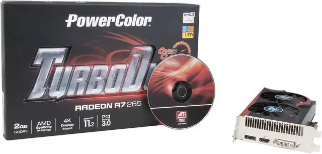 Alt view image 6 of 6 - PowerColor TurboDuo Radeon R7 265 2GB GDDR5 PCI Express 3.0 CrossFireX Support Graphics Card AXR7 265 2GBD5-TDHE/OC