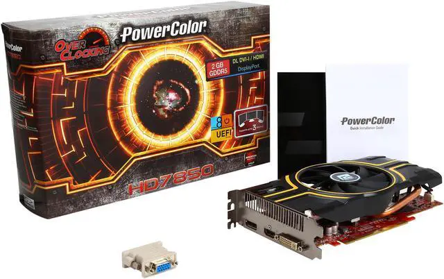 Alt view image 6 of 6 - PowerColor Radeon HD 7850 2GB GDDR5 PCI Express 2.1 CrossFireX Support ATX Graphics Card AX7850 2GBD5-DHE/OC