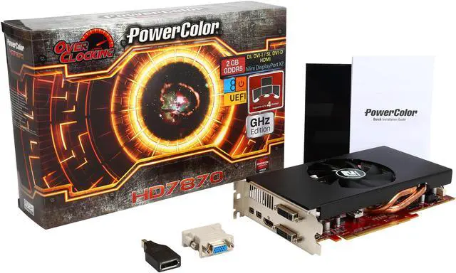 Alt view image 6 of 6 - PowerColor Radeon HD 7870 GHz Edition 2GB GDDR5 PCI Express 3.0 CrossFireX Support ATX Graphics Card AX7870 2GBD5-2DHV2E/OC