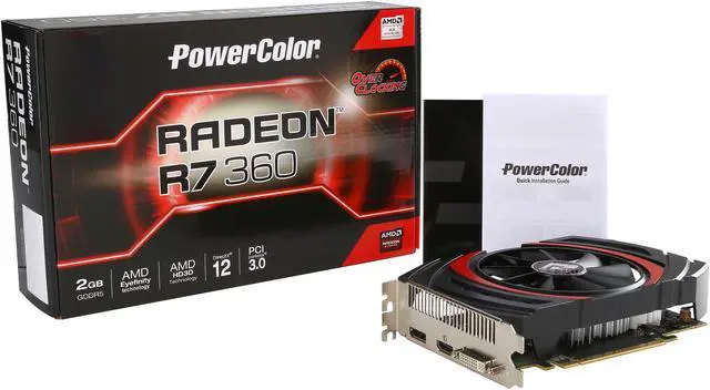 Alt view image 6 of 6 - PowerColor Radeon R7 360 2GB GDDR5 PCI Express 3.0 CrossFireX Support ATX Graphics Card AXR7 360 2GBD5-DHE/OC