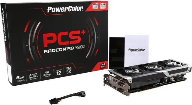 Alt view image 7 of 6 - PowerColor PCS+ Radeon R9 390X 8GB GDDR5 PCI Express 3.0 CrossFireX Support ATX Graphics Card AXR9 390X 8GBD5-PPDHE