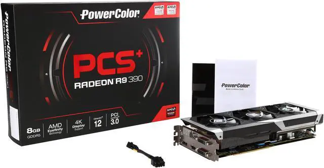 Alt view image 6 of 6 - PowerColor PCS+ Radeon R9 390 8GB GDDR5 PCI Express 3.0 CrossFireX Support ATX Graphics Card AXR9 390 8GBD5-PPDHE