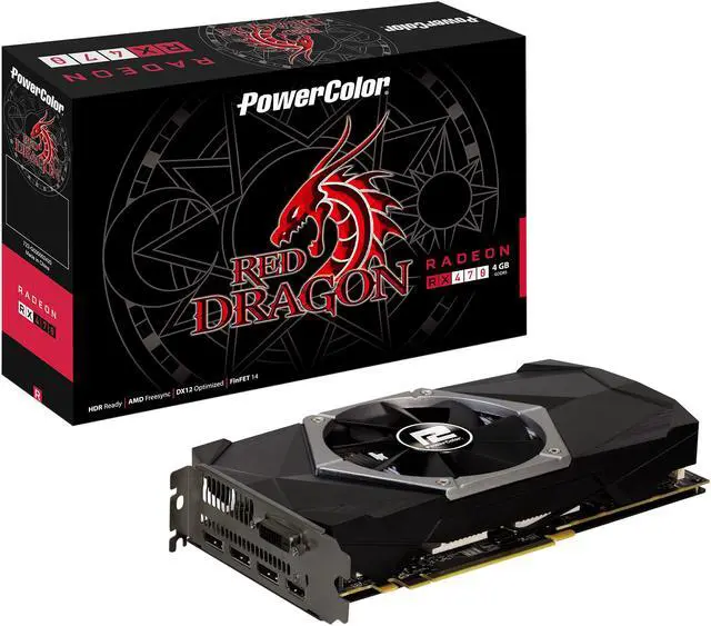 Alt view image 4 of 4 - PowerColor RED DRAGON Radeon RX 470 4GB GDDR5 PCI Express 3.0 CrossFireX Support ATX Graphics Card AXRX 470 4GBD5-3DHDV2/OC