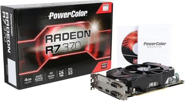 Alt view image 7 of 6 - PowerColor Radeon R7 370 4GB GDDR5 PCI Express 3.0 CrossFireX Support ATX Graphics Card AXR7 370 4GBD5-DHE