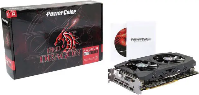 Alt view image 6 of 6 - PowerColor RED DRAGON Radeon RX 580 4GB GDDR5 PCI Express 3.0 CrossFireX Support ATX Graphics Card AXRX 580 4GBD5-3DHDV2/OC
