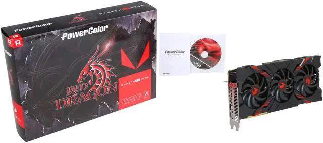 Alt view image 8 of 7 - PowerColor RED DRAGON Radeon RX Vega 56 8GB HBM2 PCI Express 3.0 CrossFireX Support ATX Graphics Card AXRX VEGA 56 8GBHBM2-2D2HD/OC