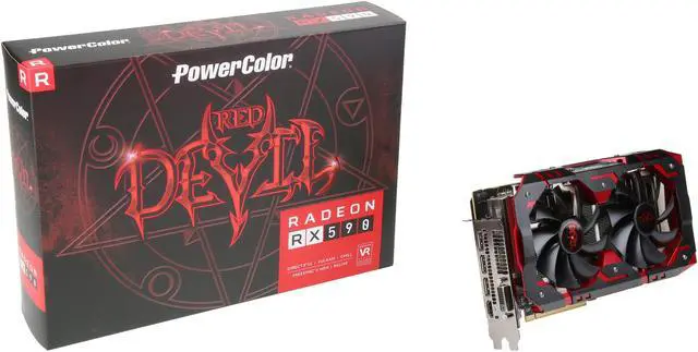 Alt view image 6 of 5 - PowerColor RED DEVIL Radeon RX 590 8GB GDDR5 PCI Express 3.0 CrossFireX Support ATX Graphics Card AXRX 590 8GBD5-3DH/OC